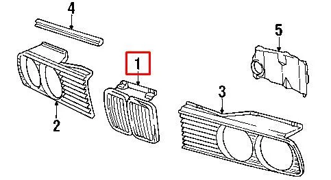 E30 Front Bumper Center Radiator Grill